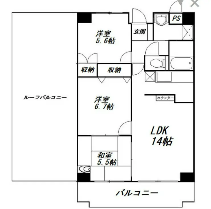 アトラクトマンショントムロ 6階階 間取り