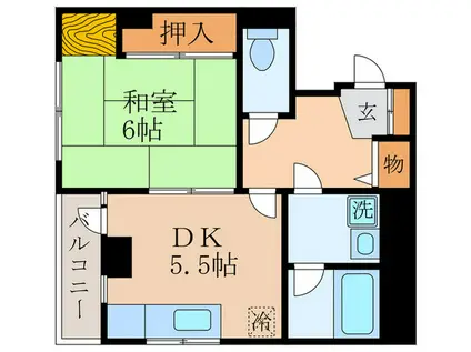 パールハイム西台(1DK/2階)の間取り写真