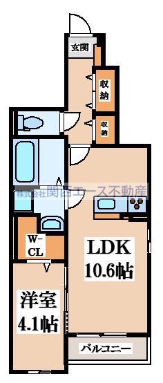 ふろーらふじ(1LDK/1階)の間取り写真