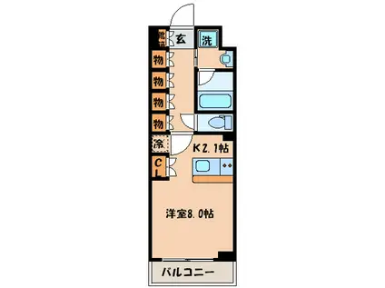 ベラジオ五条堀川(1K/8階)の間取り写真
