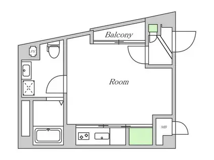 ウィステリア野田2番館(ワンルーム/1階)の間取り写真