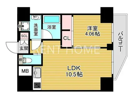 プレジオ永和EURO(1LDK/11階)の間取り写真