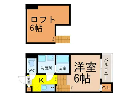 ハーモニーテラス大同町(1SK/1階)の間取り写真