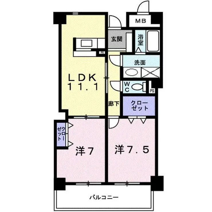ソーニ・ドゥ・オーロ 3階階 間取り