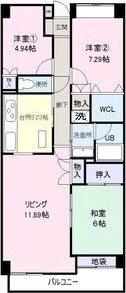 成子坂壱番街(3LDK/10階)の間取り写真