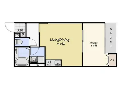 コンフォール道明寺駅西(1LDK/3階)の間取り写真