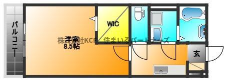 コートクレール(1K/1階)の間取り写真