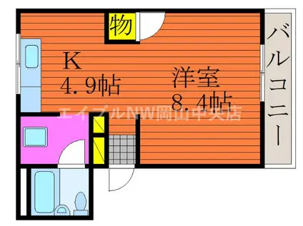 マルベリーハイツ(1K/3階)の間取り写真