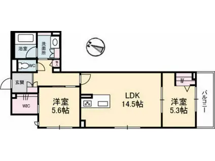 ピアヌーラ東雲(2LDK/2階)の間取り写真