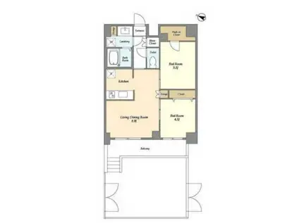 URBANLINK護国寺(2LDK/1階)の間取り写真