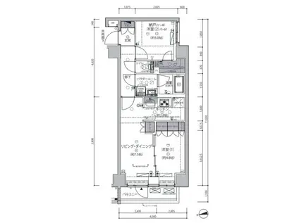 セジョリ東向島(1SLDK/3階)の間取り写真