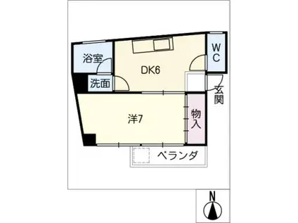 アルソリエート岐阜高砂(1DK/3階)の間取り写真