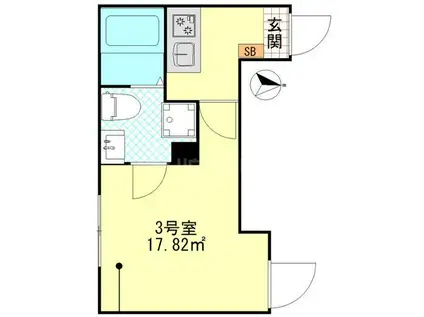 パーチェ堀切(1K/1階)の間取り写真