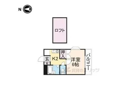 アチカハイツ(1K/2階)の間取り写真