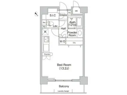 コンフォリア代々木上原(ワンルーム/2階)の間取り写真