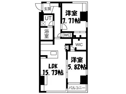 AREX丸の内II(2LDK/4階)の間取り写真
