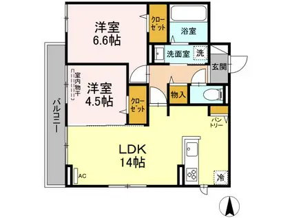 ATLAS(2LDK/3階)の間取り写真