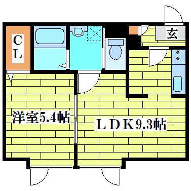 ワイズハウス(1LDK/1階)の間取り写真