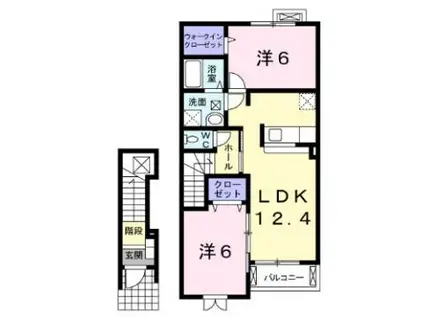 エバーグレイス(2LDK/2階)の間取り写真