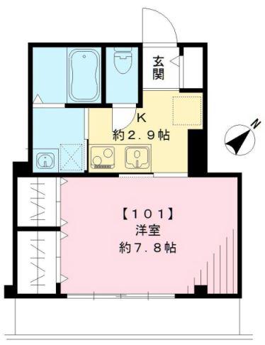 レイレ ラヴィ(1K/1階)の間取り写真
