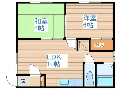 北星ハイツ(2LDK/2階)の間取り写真