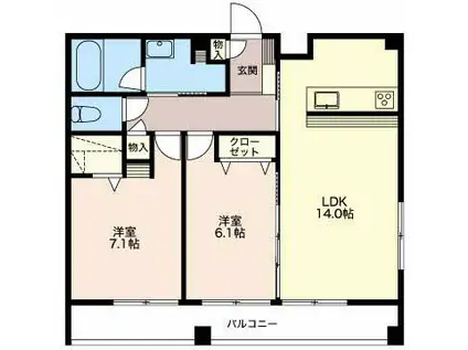 LALBA DI PRIMO(2LDK/4階)の間取り写真