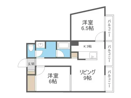 プルミエールメゾン南円山(2LDK/1階)の間取り写真