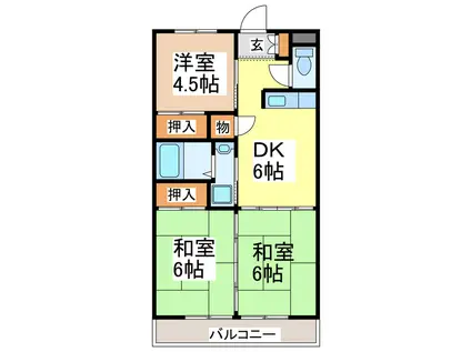 シティコア園田(3DK/1階)の間取り写真