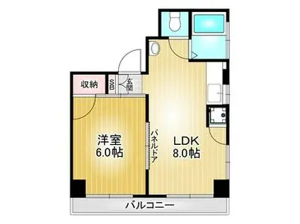 ハイネス桜山(1LDK/4階)の間取り写真