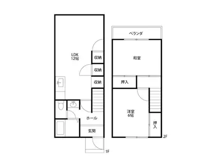 タウンハウスヨコタ(2LDK/1階)の間取り写真