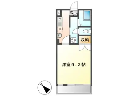 青山マンション(1K/5階)の間取り写真