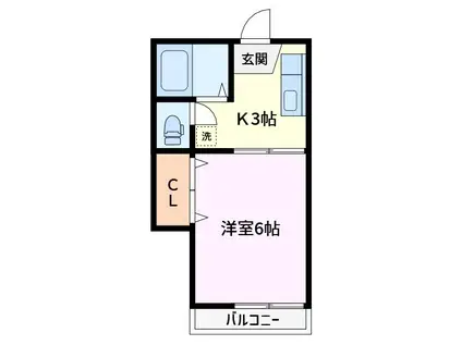 メゾンド・カトー(1K/2階)の間取り写真