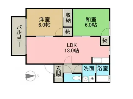 シーサイドセジュール(2LDK/1階)の間取り写真