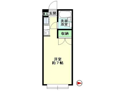 リトル日野(ワンルーム/2階)の間取り写真