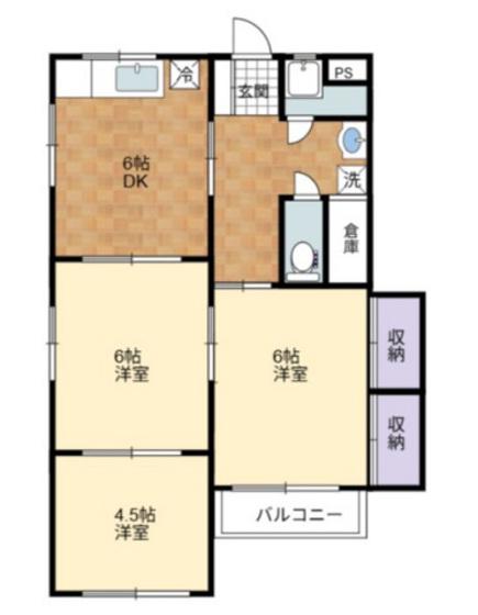 戸坂Mビル(3DK/2階)の間取り写真