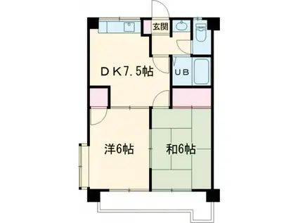 メゾン大塚(2DK/4階)の間取り写真