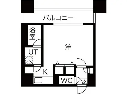 ラトゥール(1K/9階)の間取り写真