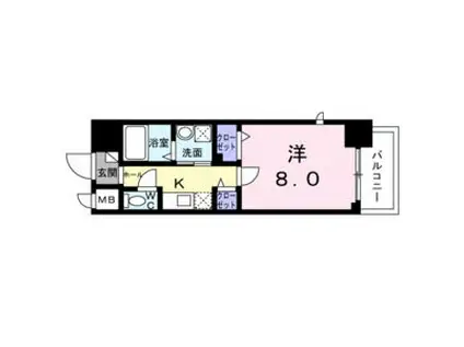 プラチナコート(1K/7階)の間取り写真