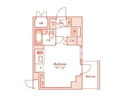アパートメンツ綱島(ワンルーム/2階)の間取り写真