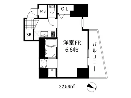 グルーブ神戸元町アリア(1K/6階)の間取り写真