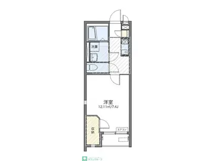 レオネクストフレールII(1K/2階)の間取り写真