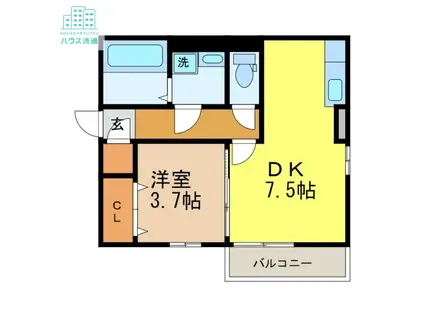 ラ プリミエール エストワール(1DK/2階)の間取り写真