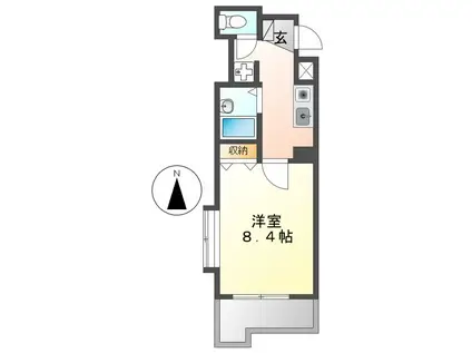 モナティス那古野(1K/3階)の間取り写真