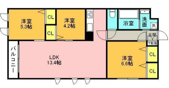 THE BELUGA 世田谷 RESIDENCE(3LDK/1階)の間取り写真