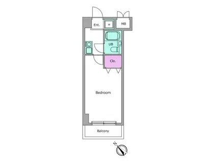 ビエラコート桜台(1K/4階)の間取り写真