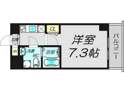 エグゼ新大阪(1K/7階)の間取り写真