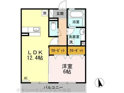 クレール扇(1LDK/3階)の間取り写真