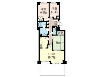 コモア六浦 六番館(3LDK/3階)の間取り写真