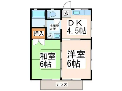 SGコーポ(2DK/2階)の間取り写真