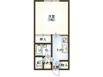 タウンハウス白山(1K/1階)の間取り写真